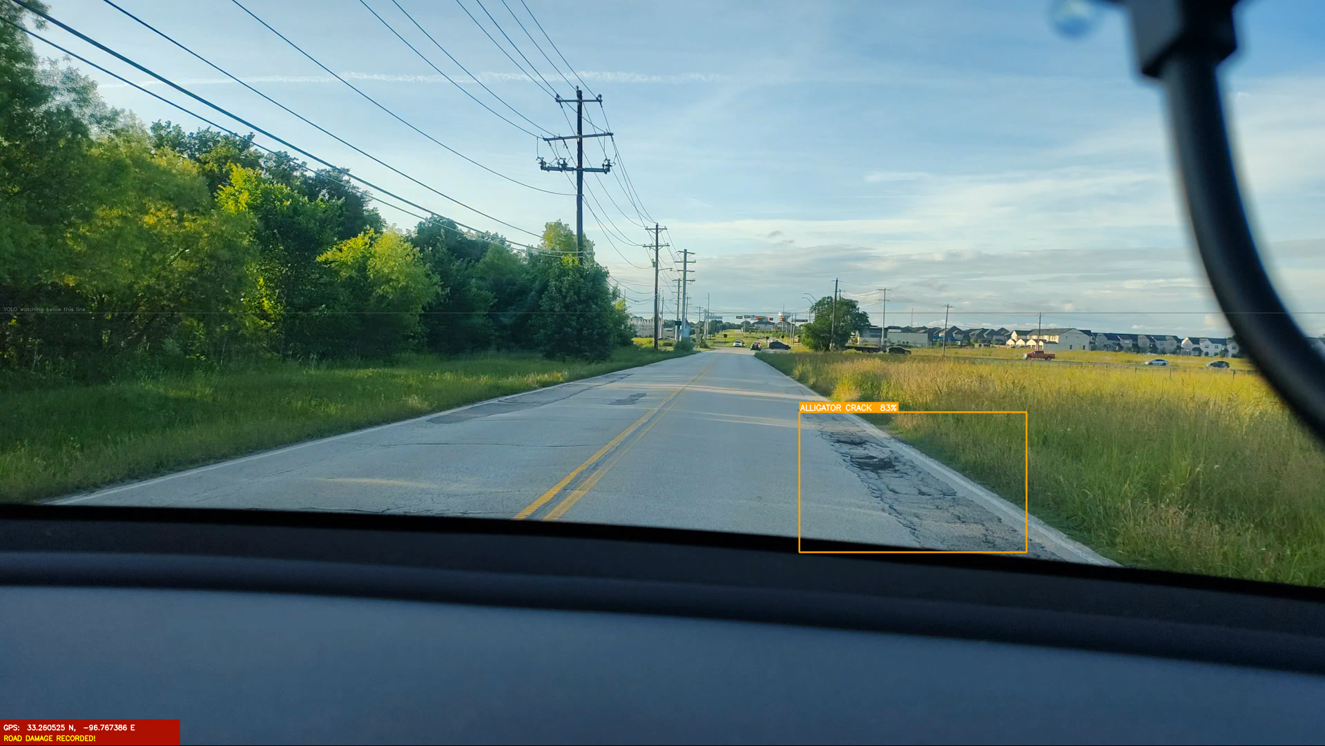 Alligator Crack on road shoulder