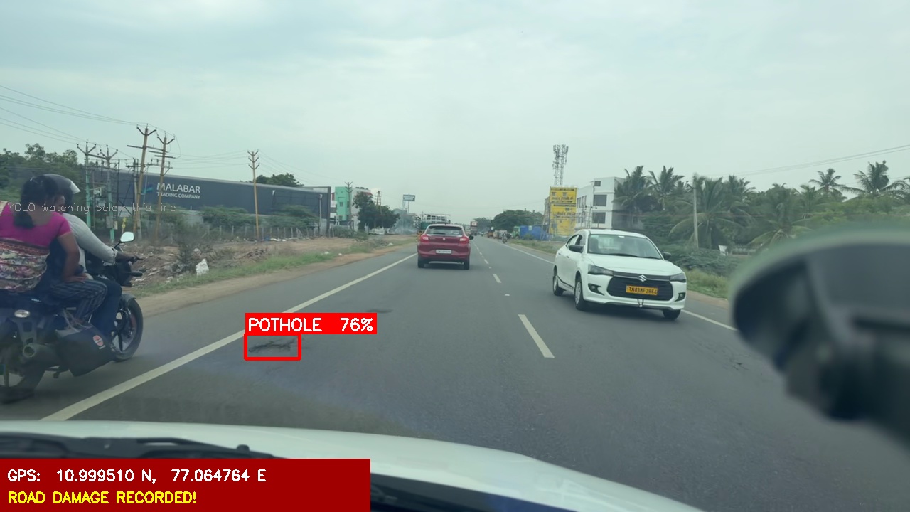 Pothole on Indian highway